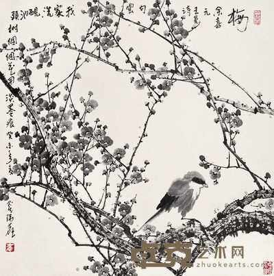 崔瑞鹿 2003年作 墨梅 立轴 68×68.5cm
